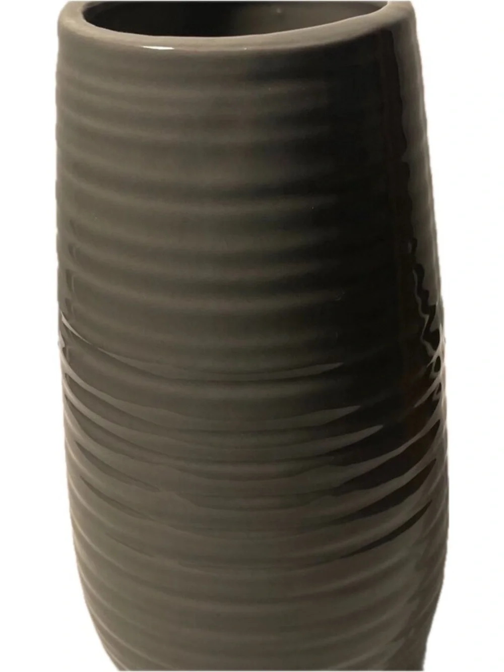 Ashland Gray Ribbled Vase
